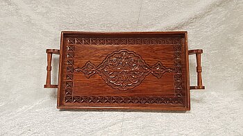 Gül ağacı rumi oyma tepsi